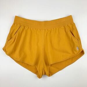 FP Movement Free People Get Set Shorts Cotton Golden Yellow Pockets Women's M